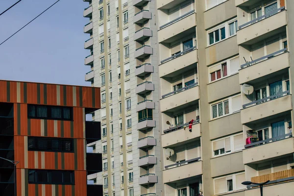 Reims Francia Enero 2021 Vista Fachada Edificio Moderno Situado Reims —  Fotos de Stock