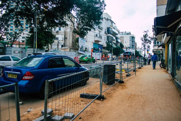 Tel Aviv Israel Enero 2021 Vista Sitio Construcción Las Calles —  Fotos de Stock