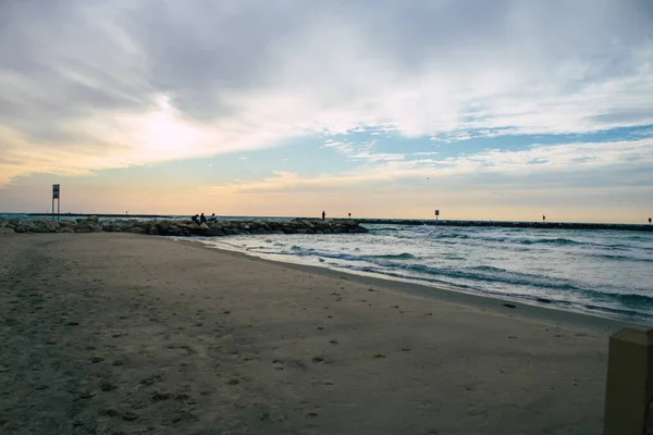 Tel Aviv Israel Januar 2021 Blick Auf Den Strand Von — Stockfoto