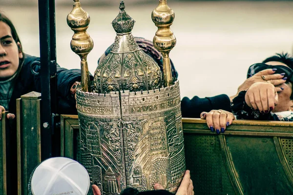 Jerusalem Israel Δεκεμβρίου 2019 Άποψη Αγνώστου Παιδιού Και Οικογένειας Που — Φωτογραφία Αρχείου