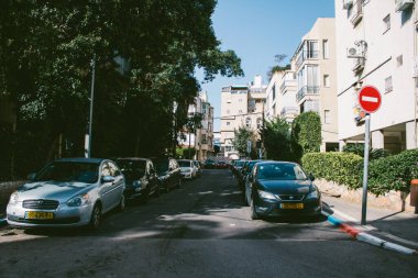 Tel Aviv İsrail 30 Ocak 2021 Coronavirus salgını sırasında Tel Aviv 'in boş sokaklarının görüntüsü ve İsrail nüfusunun sınırlandırılması