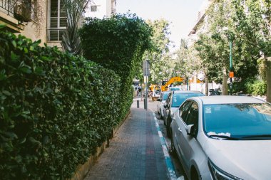 Tel Aviv İsrail 30 Ocak 2021 Coronavirus salgını sırasında Tel Aviv 'in boş sokaklarının görüntüsü ve İsrail nüfusunun sınırlandırılması