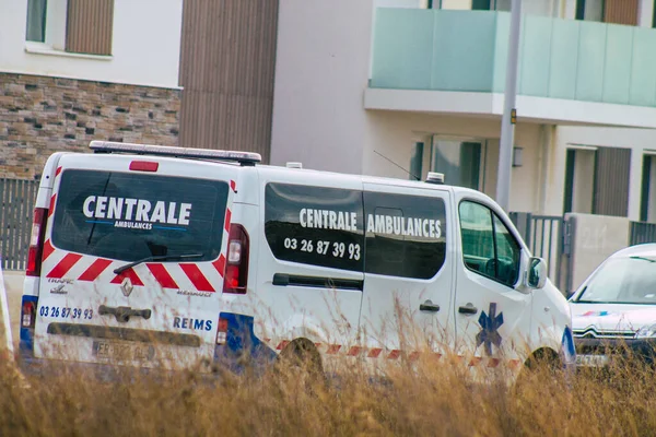 Fransa Şubat 2021 Fransa Etkileyen Koronavirüs Salgını Sırasında Hastane Yakınlarındaki — Stok fotoğraf