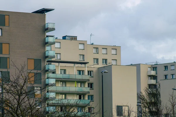 Reims Francia Febrero 2021 Fachada Edificio Moderno Situado Reims Una —  Fotos de Stock