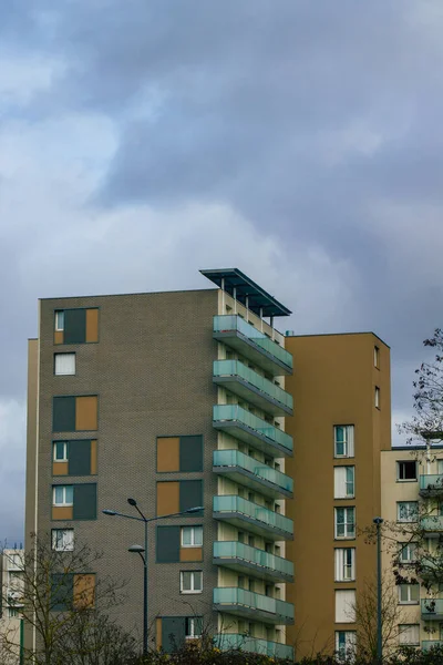 Reims Francia Febrero 2021 Fachada Edificio Moderno Situado Reims Una —  Fotos de Stock