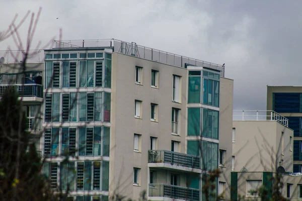 Reims Francia Febrero 2021 Fachada Edificio Moderno Situado Reims Una — Foto de Stock