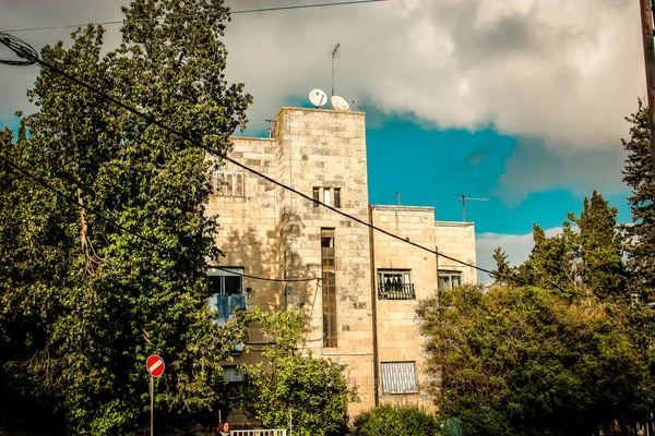 Иерусалим Израиль Декабря 2019 Года Вид Фасад Современного Здания Улицах — стоковое фото