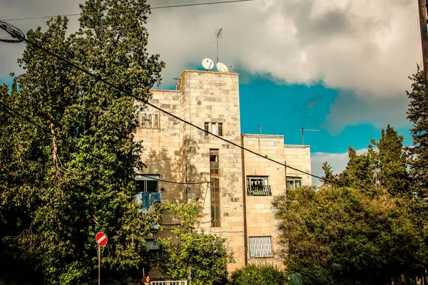 Jerusalén Israel Diciembre 2019 Vista Fachada Edificio Moderno Las Calles — Foto de Stock