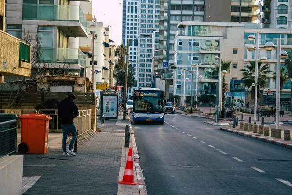 Τελ Αβίβ Ισραήλ Φεβρουάριος 2021 Δημόσια Λεωφορεία Του Ισραήλ Που — Φωτογραφία Αρχείου