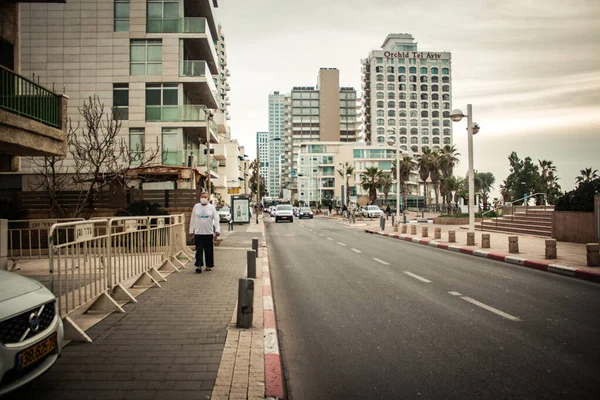Tel Aviv Izrael Február 2021 Tekintse Meg Homlokzat Egy Modern — Stock Fotó