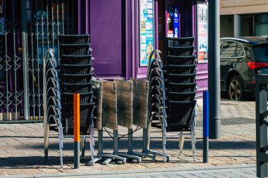 Reims France 27 Şubat 2021 Coronavirus pandemisinin ardından hükümet tarafından kapatıldı ve nüfus artışını sınırlamak için Fransa 'yı etkiledi.