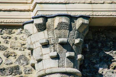 Reims France 27 Şubat 2021 Roma zafer kemeri adı verilen Reims, Fransa 'nın Grand Est bölgesinde bir şehir ve Avrupa' nın en eskilerindendir.