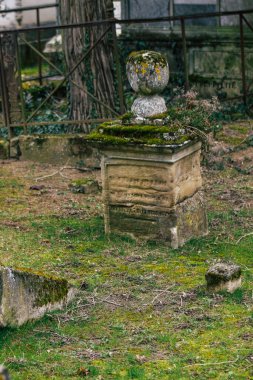 Reims France 04 Mart 2021 Kuzey Mezarlığı, 18. yüzyılın sonunda inşa edilmiş ve kentte kendilerini öne çıkaran vatandaşların çoğu kalıntıları içerir.