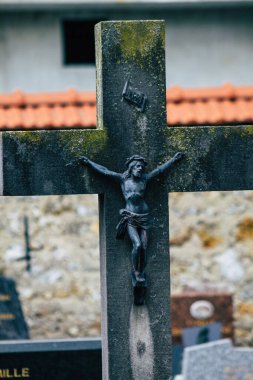 Reims France 04 Mart 2021 Kuzey Mezarlığı, 18. yüzyılın sonunda inşa edilmiş ve kentte kendilerini öne çıkaran vatandaşların çoğu kalıntıları içerir.