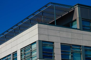 Reims France 08 Mart 2021 Modern bina Reims, Fransa 'nın Grand Est bölgesinde bir şehir ve Avrupa' nın en eski binalarından biridir.