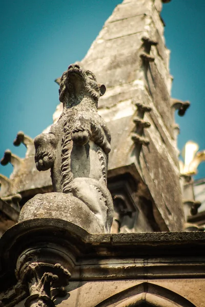 Reims France Április 2021 Gargoyle Exterior Facade Notre Dame Reims — Stock Fotó