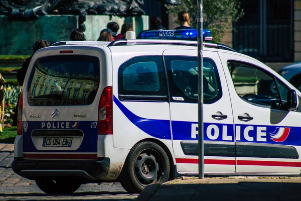 Nisan 2021 Fransa Coronavirus Salgını Sırasında Reims Sokaklarında Devriye Gezen — Stok fotoğraf