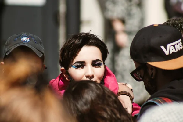 Reims Francia Abril 2021 Participantes Una Manifestación Lgbt Calle Reims — Foto de Stock