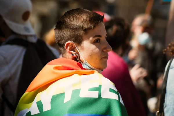 Reims França Abril 2021 Pessoas Participando Uma Manifestação Lgbt Rua — Fotografia de Stock