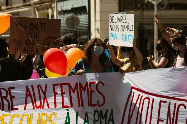 Reims Francia Aprile 2021 Persone Che Partecipano Una Manifestazione Lgbt — Foto Stock