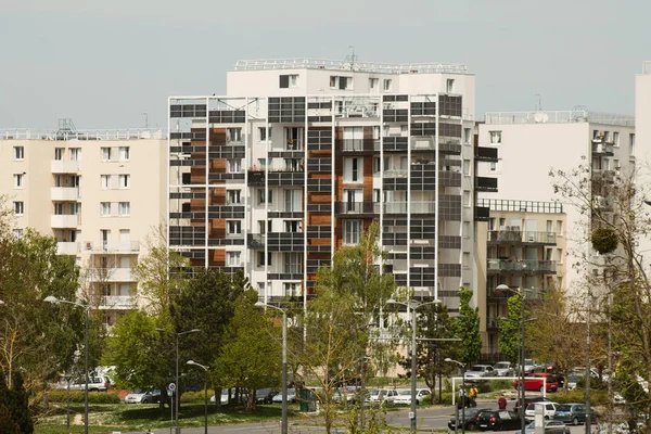 Reims Frankrike April 2021 Fasad Byggnader Belägna Distriktet Croix Rouge — Stockfoto