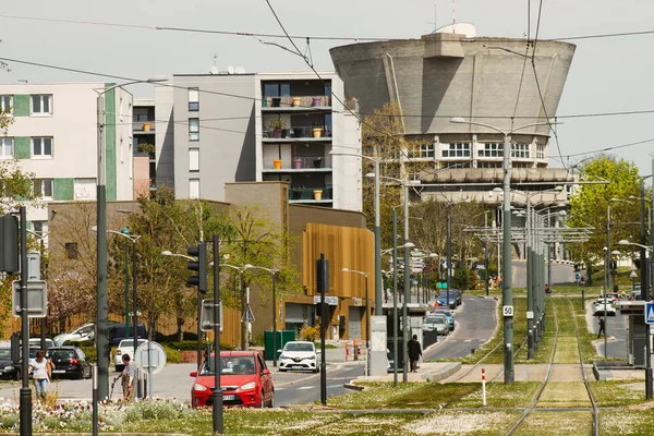 Reims France Kwietnia 2021 Fasada Budynków Położonych Dzielnicy Croix Rouge — Zdjęcie stockowe