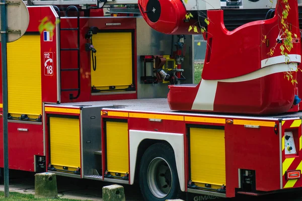 Reims Frankreich Mai 2021 Feuerwehreinsatz Den Straßen Von Reims Während — Stockfoto