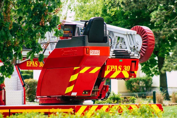 Reims France Mai 2021 Camion Pompiers Intervention Dans Les Rues — Photo