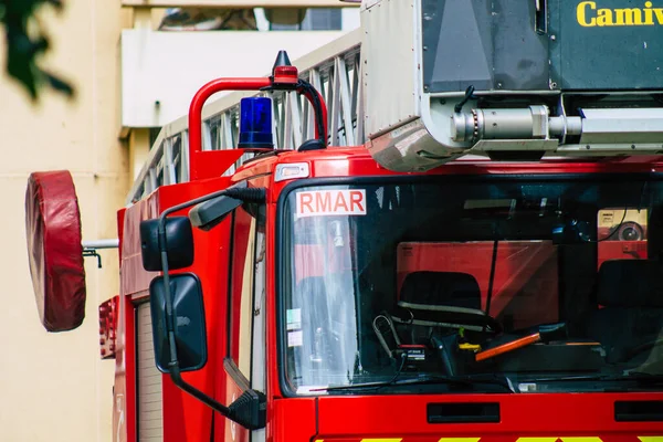 Reims Francia Mayo 2021 Camión Bomberos Intervención Las Calles Reims — Foto de Stock