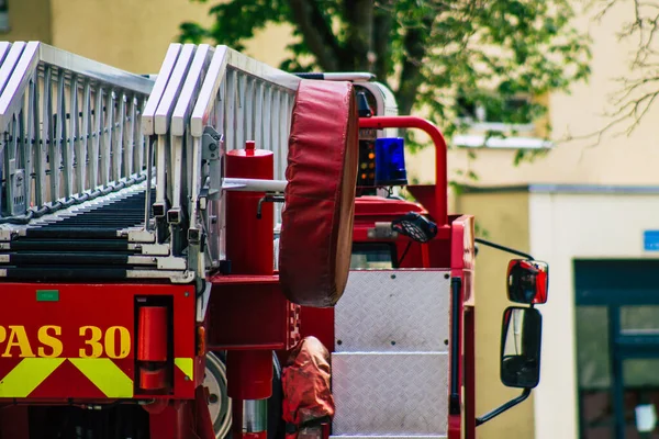 Reims France Mai 2021 Camion Pompiers Intervention Dans Les Rues — Photo