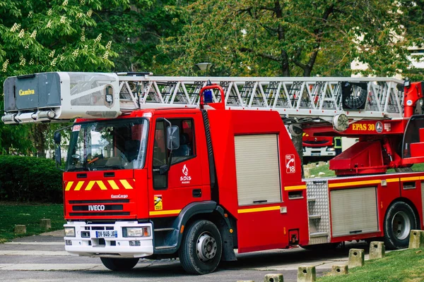 Reims France Mai 2021 Camion Pompiers Intervention Dans Les Rues — Photo