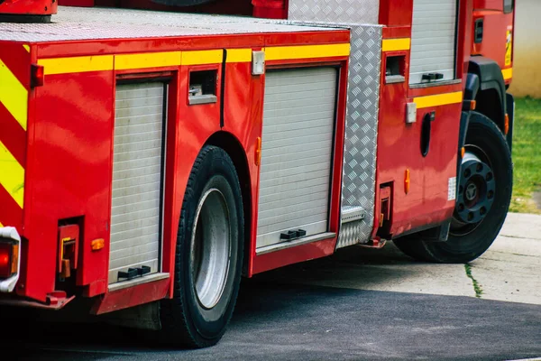 Reims Francia Mayo 2021 Camión Bomberos Intervención Las Calles Reims —  Fotos de Stock