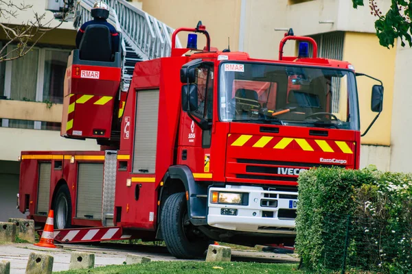 Reims France Mai 2021 Pompier Français Intervient Dans Les Rues — Photo