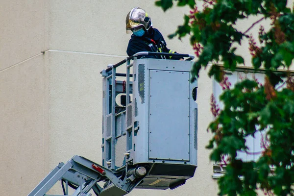 Reims Francia Mayo 2021 Bombero Francés Intervención Las Calles Reims —  Fotos de Stock