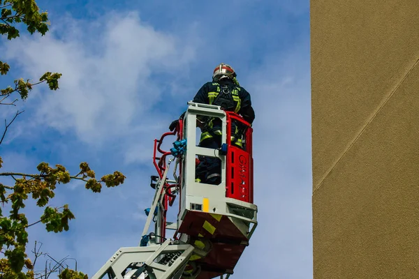 Reims Francia Mayo 2021 Bombero Francés Intervención Las Calles Reims —  Fotos de Stock