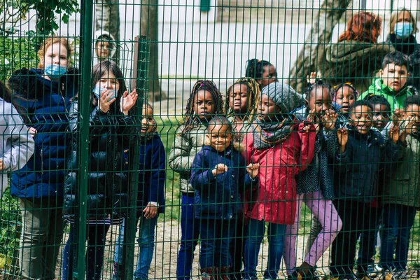 Reims France May 2021 Gyerekek Általános Iskolában Izgatottan Várják Hogy — Stock Fotó