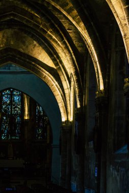 Reims France 05 Mayıs 2021 Saint Jacques Kilisesi, 12. yüzyılda inşa edilmiştir ve Reims 'de muhafaza edilen en eski ortaçağ kiliselerinden biridir, Coronavirus salgını sırasında hala açıktır.