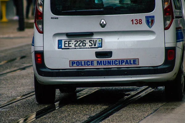 Reims Frankreich Mai 2021 Polizeieinsatz Den Straßen Von Reims Während — Stockfoto