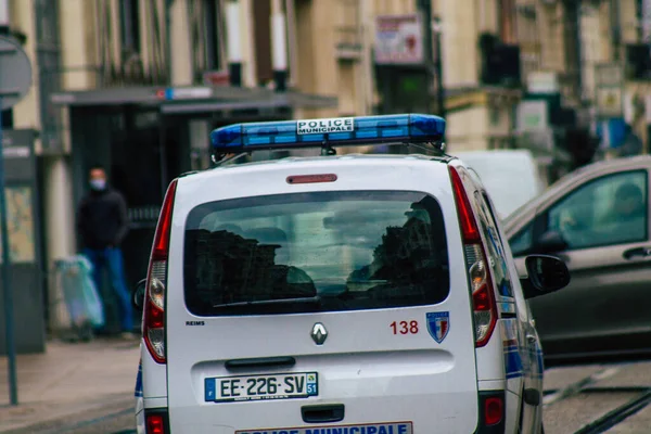 Reims Francia Mayo 2021 Policía Interviene Las Calles Reims Durante —  Fotos de Stock