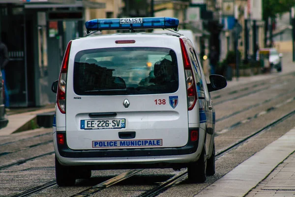 Reims Francia Mayo 2021 Policía Interviene Las Calles Reims Durante — Foto de Stock