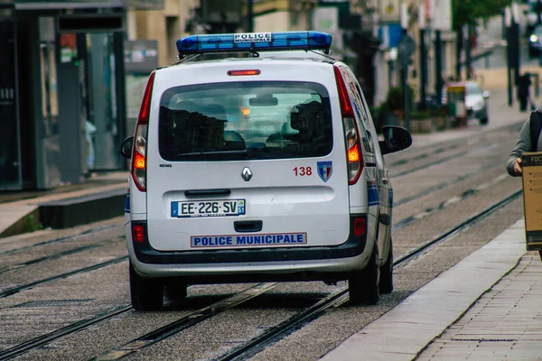 Reims Francia Mayo 2021 Policía Interviene Las Calles Reims Durante — Foto de Stock