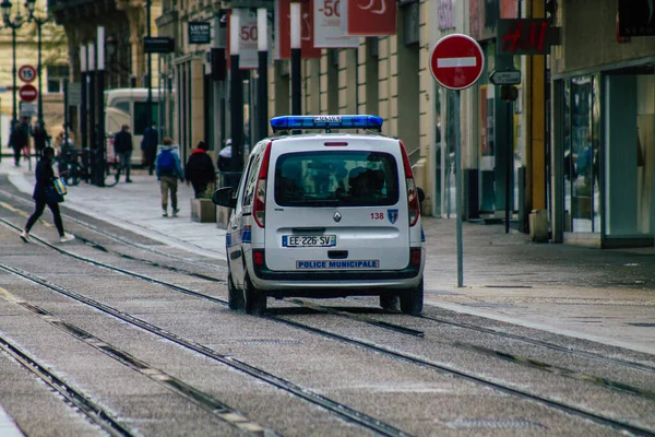 Reims Francia Mayo 2021 Policía Interviene Las Calles Reims Durante —  Fotos de Stock