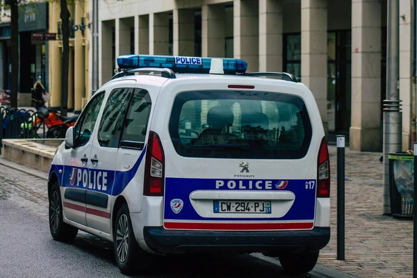 Reims France May 2021 Поліцейська Інтервенція Вулиці Реймса Під Час — стокове фото