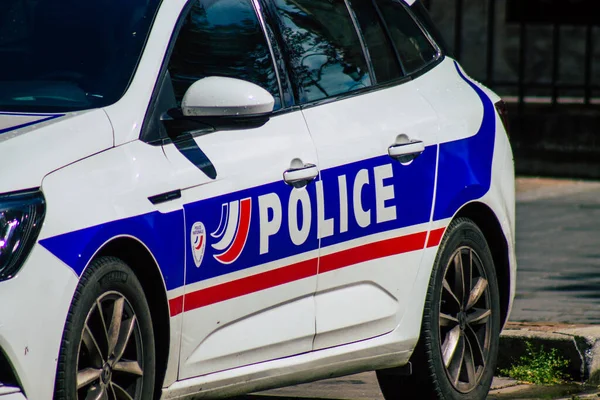 Reims Francja Maja 2021 Policja Interweniuje Ulicach Reims Podczas Epidemii — Zdjęcie stockowe