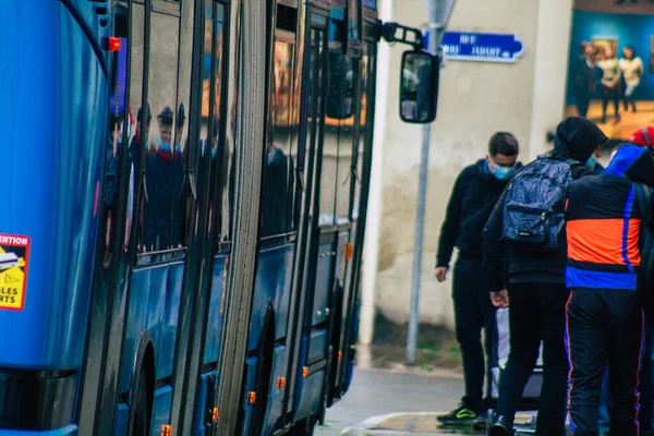 Reims Francia Mayo 2021 Autobús Que Circula Por Las Calles —  Fotos de Stock