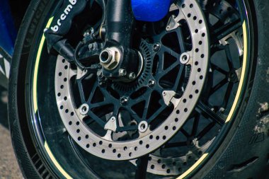 Reims Fransa 20 Mayıs 2021 GSX R 1000 Suzuki motosiklet Reims caddelerinde park