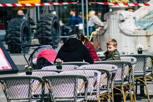 Reims France Května 2021 Francouzi Opět Volně Jedí Terasách Restaurací — Stock fotografie