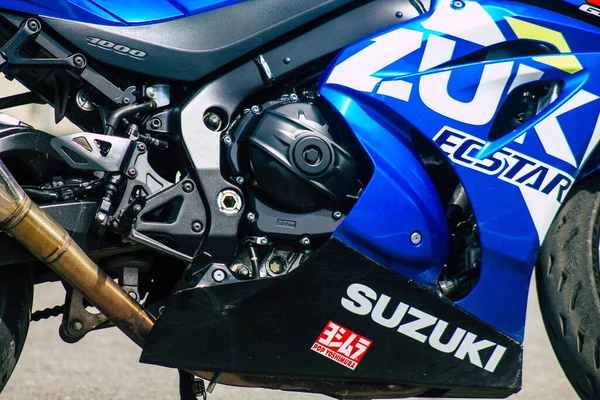 Reims Fransa Mayıs 2021 Gsx 1000 Suzuki Motosiklet Reims Caddelerinde — Stok fotoğraf