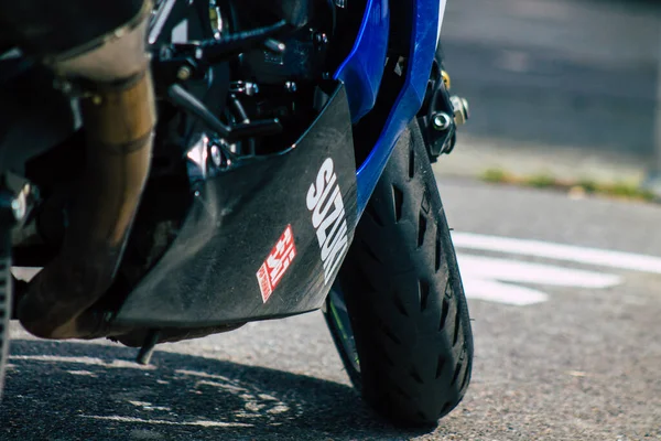 Reims França Maio 2021 Gsx 1000 Suzuki Motocicleta Estacionada Nas — Fotografia de Stock