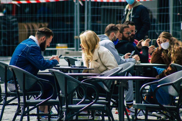 Reims França Maio 2021 Povo Francês Come Mais Uma Vez — Fotografia de Stock